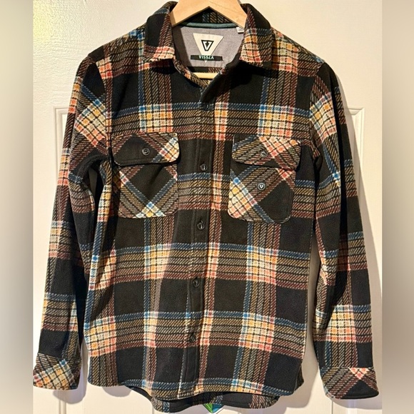 Vissla Eco-Zy Polar Flannel Large Fits Small Multicolor Plaid Sustainable - Picture 1 of 16